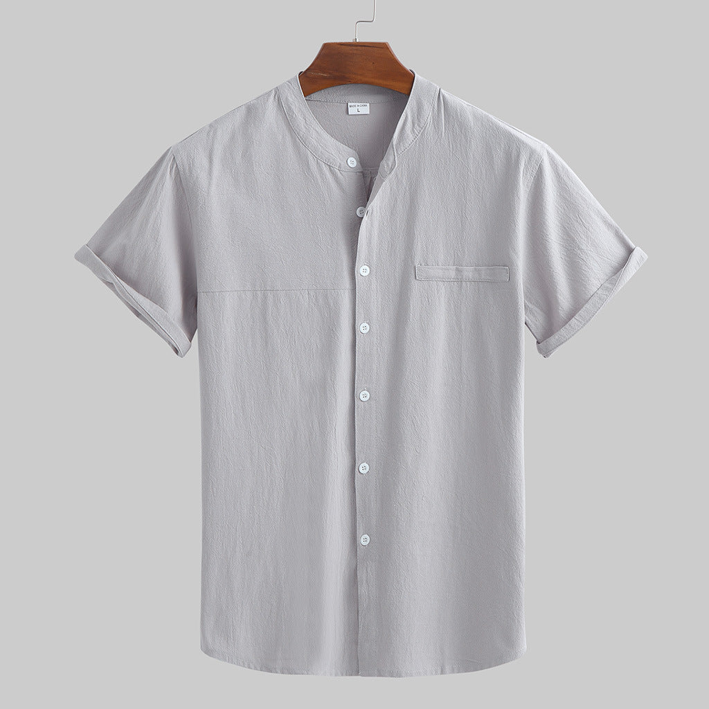 Loose Cotton And Linen Short Sleeve