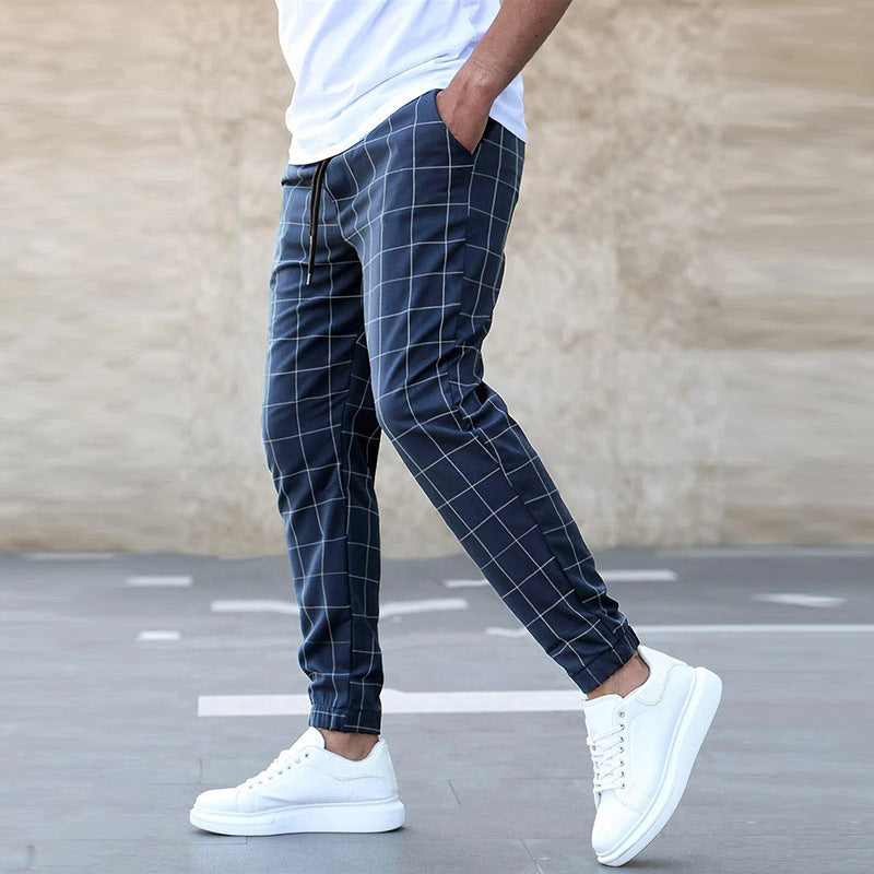 New European And American Leisure Fashion Plaid Pants