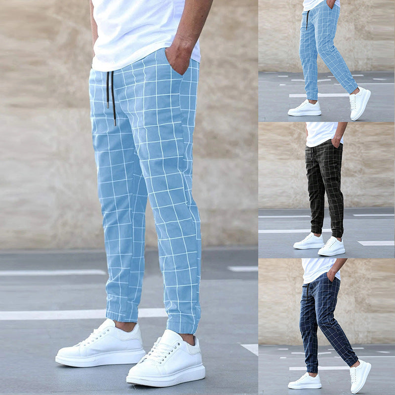 New European And American Leisure Fashion Plaid Pants